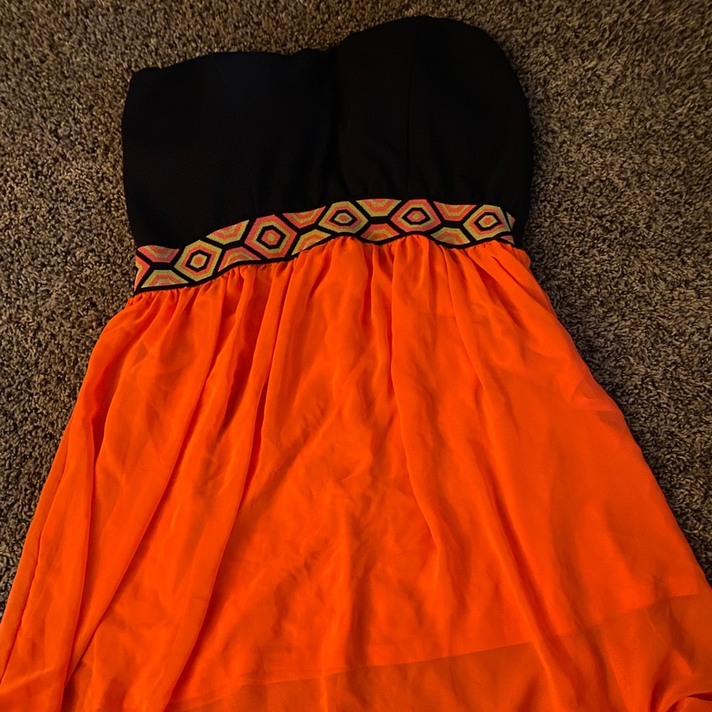 Orange and black dress